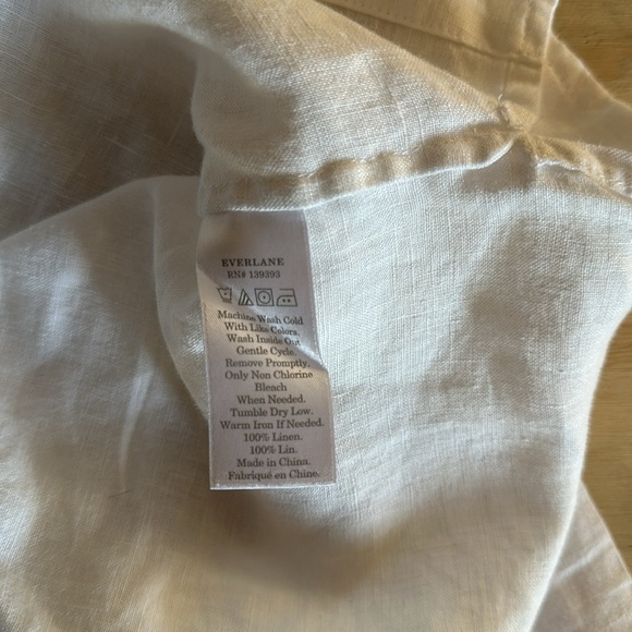 Everlane The Linen Split-Neck Top Sz 6 - Picture 6 of 7